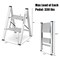 Folding Aluminum 2-Step Ladder with Non-Slip Pedal and Footpads-Silver